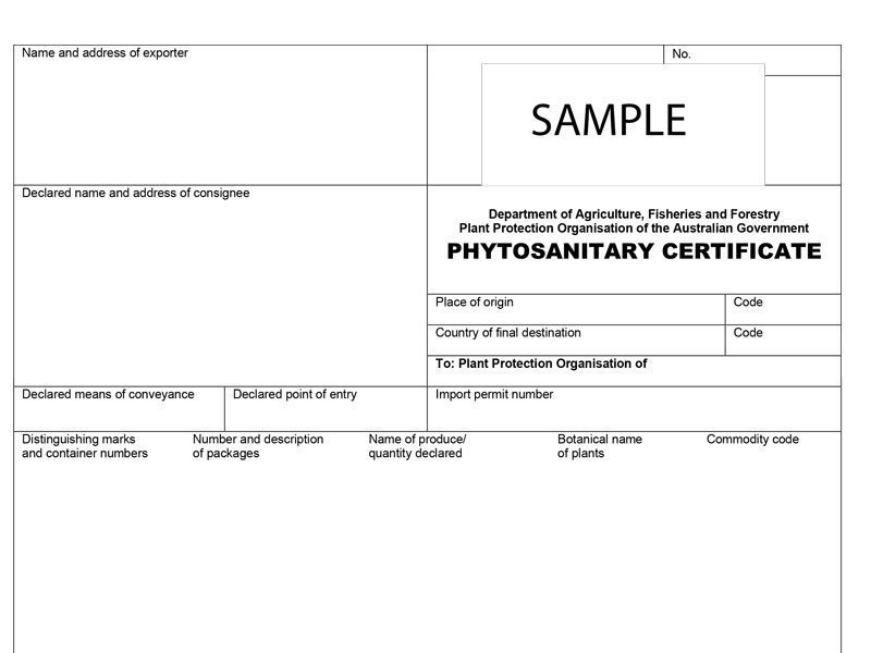 Phytosanitary Certificate